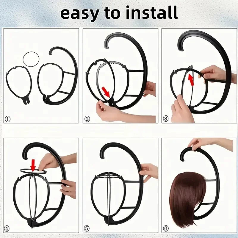 Hanging Wig Holder Portable Wig Holder Suitable for Multiple Wigs And