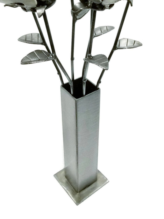 Metal Vase, Welded Bud Vase, Steampunk Vase, Welded Rose Vase for
