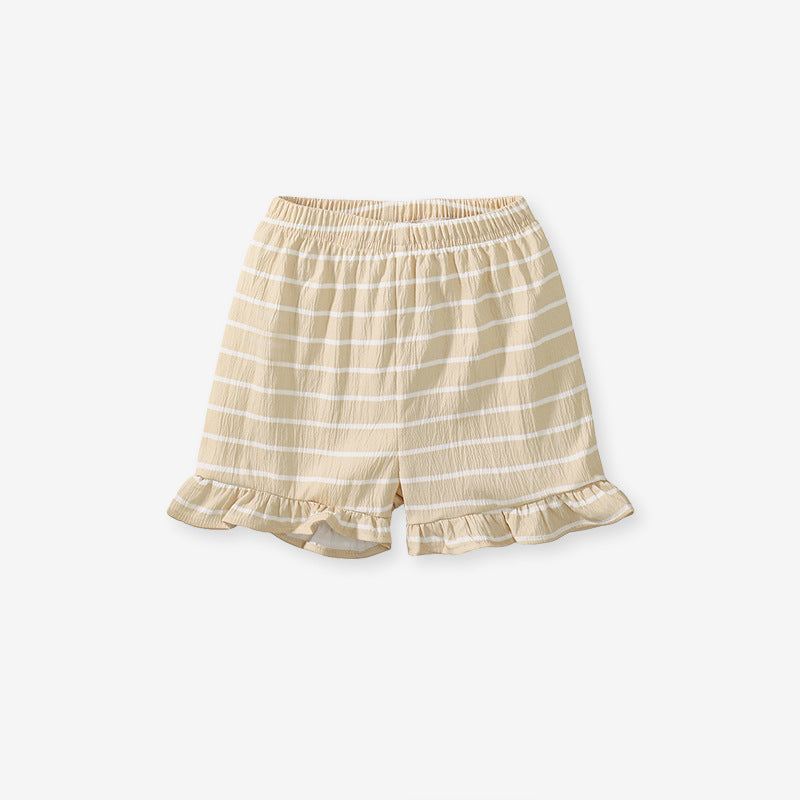 Summer Baby Kids Unicorn Cartoon Pattern T-shirt and Striped Bloomers