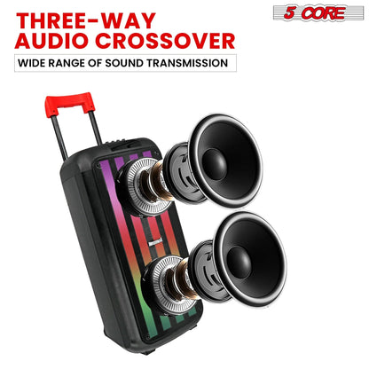 5Core Bluetooth Party Speaker 10 Inch PA RGB Partybox Karaoke Machine