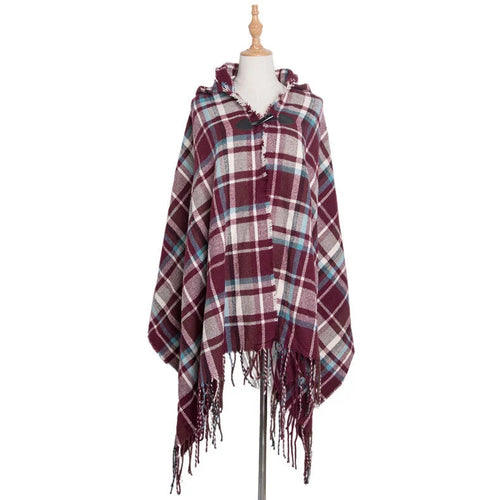 Hooded Open Stitch Loose Coat Big Hat Capes Women Winter Thick Outwear
