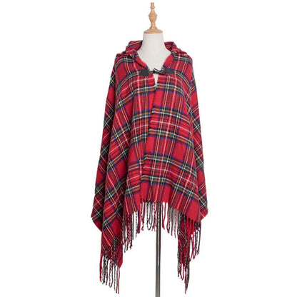 Hooded Open Stitch Loose Coat Big Hat Capes Women Winter Thick Outwear