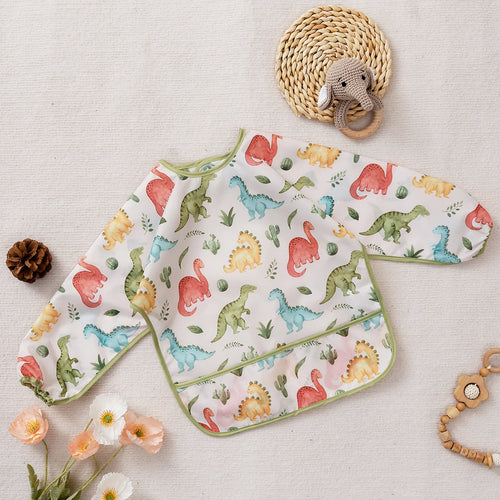 1 Pc Waterproof Baby Bibs Cute Infant Eating Child Drawing Long Sleeve