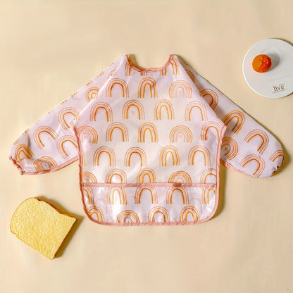 1 Pc Waterproof Baby Bibs Cute Infant Eating Child Drawing Long Sleeve