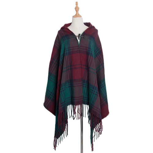 Hooded Open Stitch Loose Coat Big Hat Capes Women Winter Thick Outwear