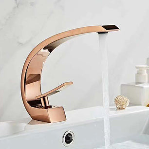 Rose Gold Cold Hot Water Mixer Sink Tap