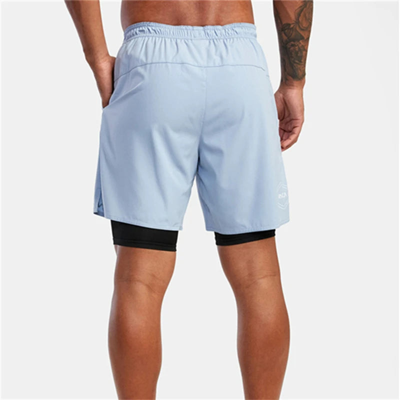 Summer 2 in 1 Athletic Shorts Men's