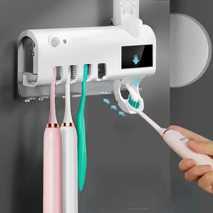 Holder Automatic Toothbrush Toothpaste Dispenser Set