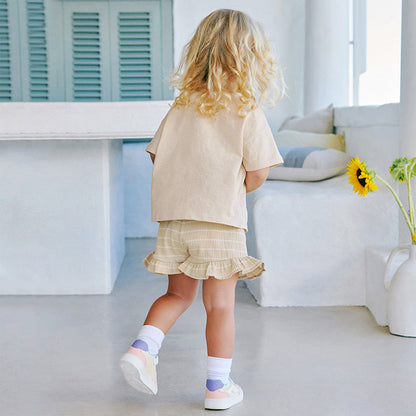 Summer Baby Kids Unicorn Cartoon Pattern T-shirt and Striped Bloomers